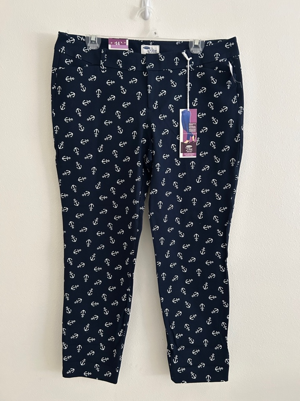 Old Navy Anchor Diva Pants Navy NWT 14